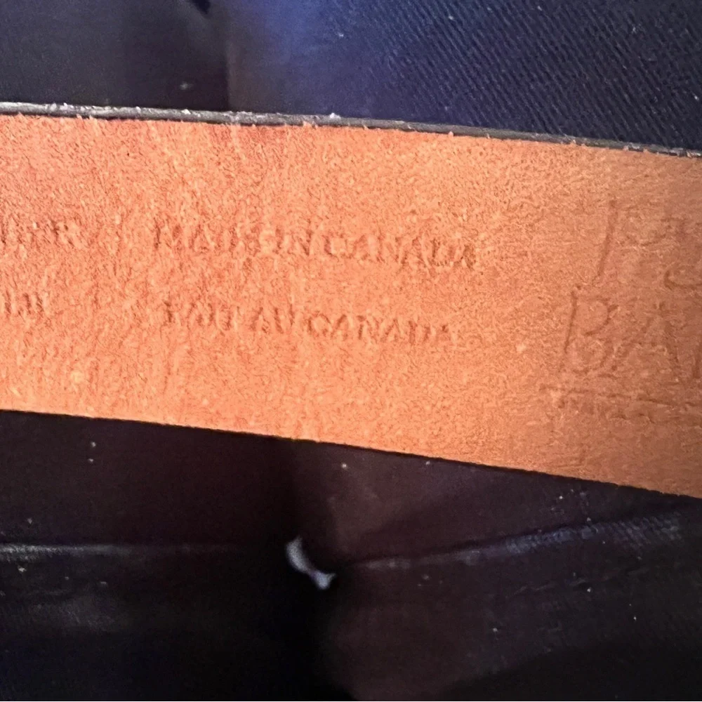 Jos. A Bank Men’s Brown Leather Dress Belt with Brushed Silver Square Buckle 38